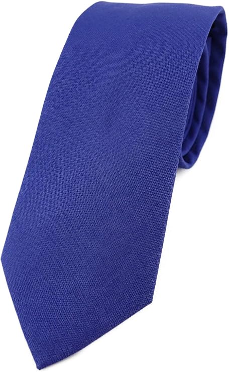 TigerTie Corbata De Diseño En Monocolor, 100% Algodón, Ancho De La Corbata 8 Cm, Marine, Krawattengröße