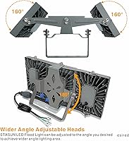 Vista 4 de STASUN Luz de inundación LED para exteriores, 150W 13500lm Iluminación exterior con ángulo de iluminación de 330°, 5000K, 3 cabezales ajustables