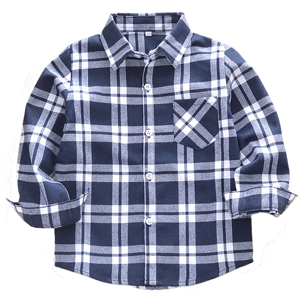 Machbaby Jungen Mädchen Langarm Hemden Plaid Kariert Freizeithemd Tops Baumwolle Button-down Langarmshirt