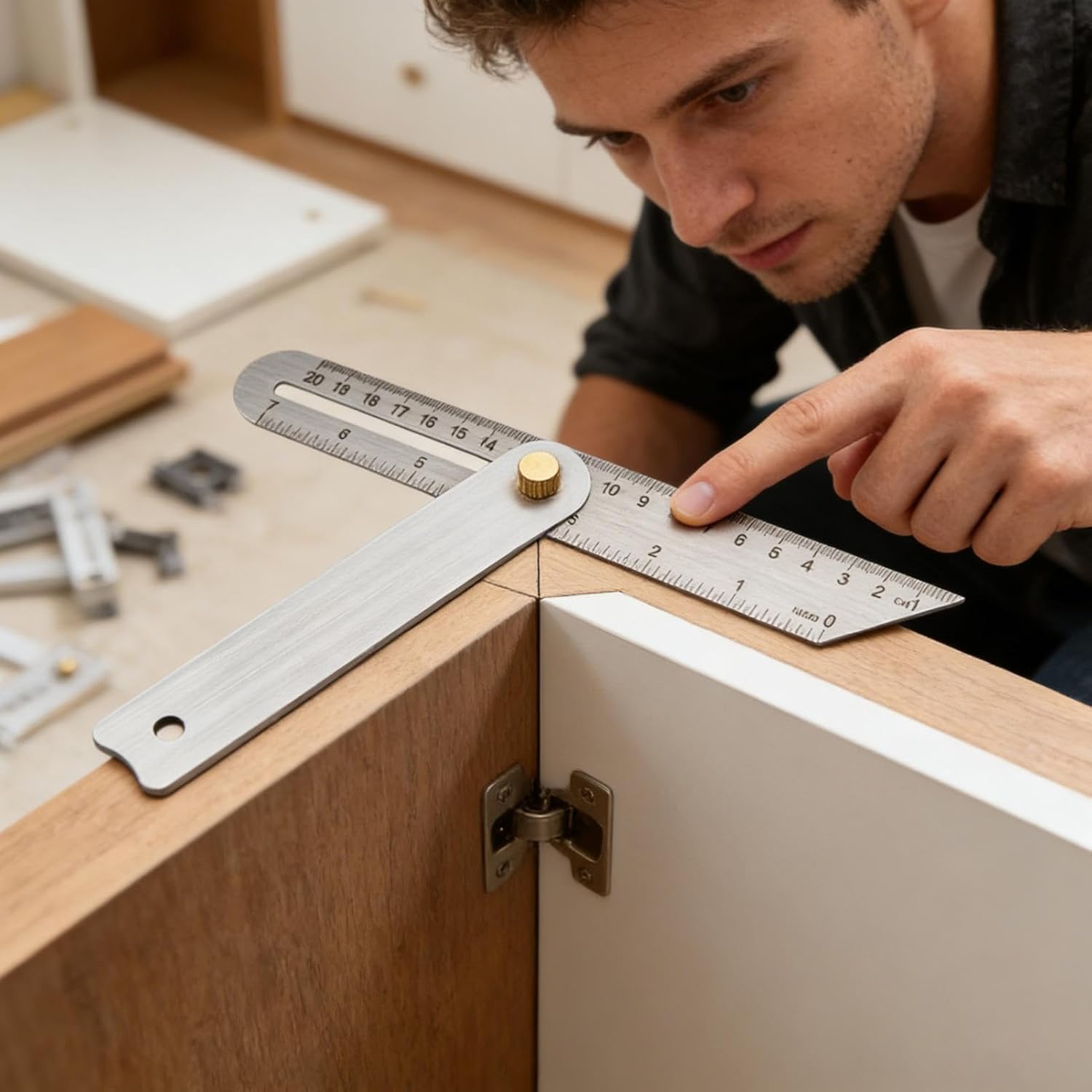 Scribe Tool for Carpentry - Precise Adjustable Angle - Carpentry Tool Woodworking Ruler | for Carpenters Craftsmen Homeowners Home Renovation Furniture Building