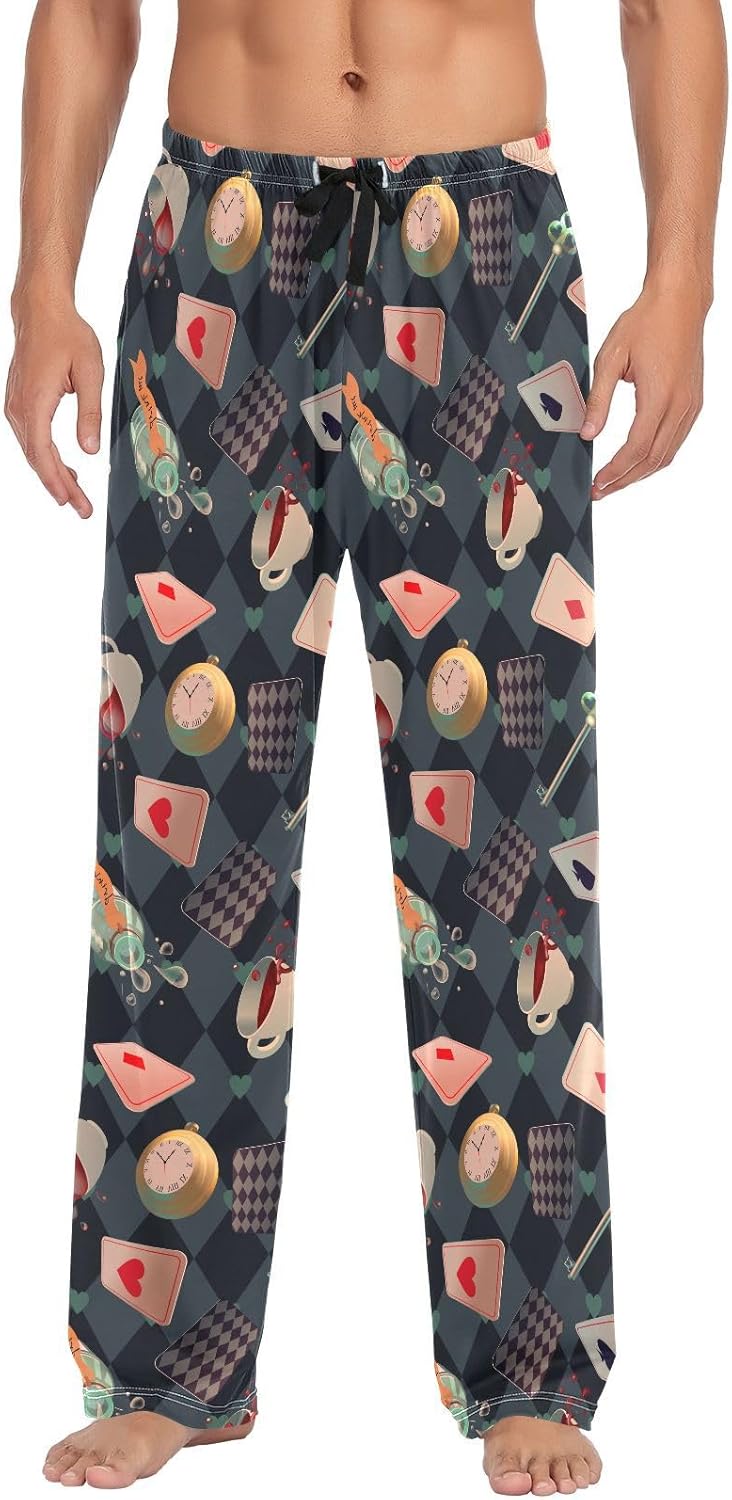 ZZKKO Pajamas Pants for Men Horses Animals Men's Pajama Bottoms 100% Cotton PJ Pants for Mens S-XXL