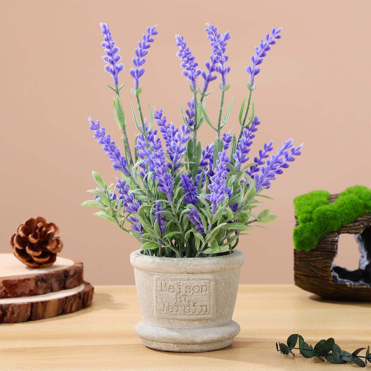 PartyKindom Artificielle en Pot Plante décorative pour Salon, Bureau et Rebord de fenêtre 20,7 cm Fleurs artificielles pour aménagement de la pièce et détente