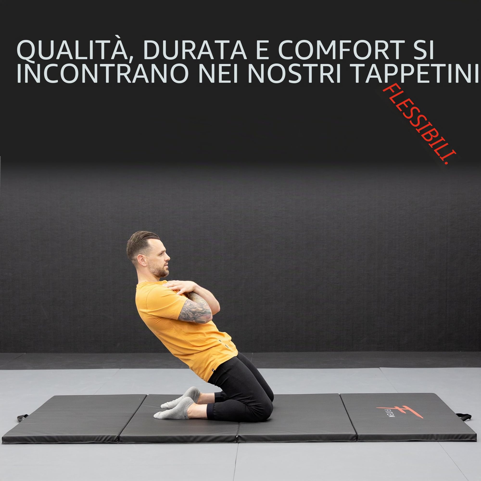 Fitem - Tappetino spesso pieghevole, alto di gamma, dimensioni: 240 x 120 x 4 cm o 180 x 60 x 4 cm, con maniglie di trasporto, per palestra, yoga, MMA, sport, ginnastica, fitness, pilates, esercizi per la muscolatura
