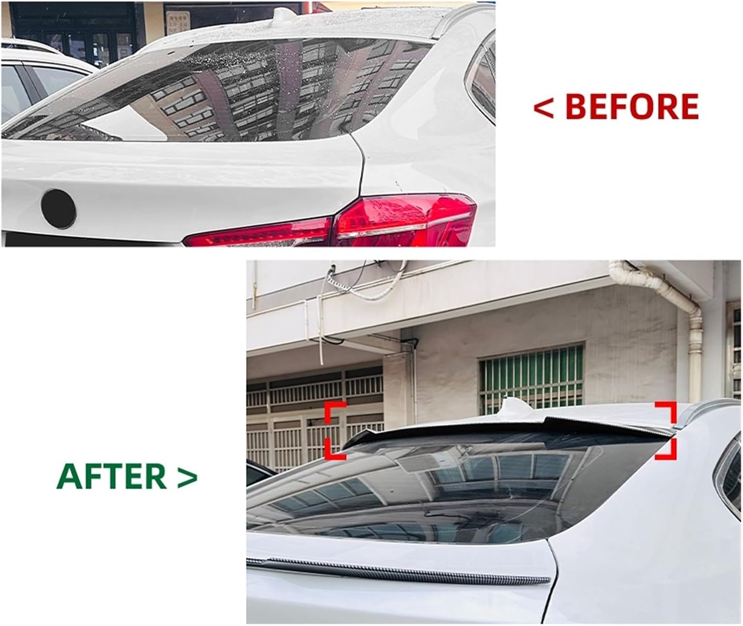 Car Tail Top Wind Wing Spoiler Roof Trunk Wing Splitter Fixed Wind Wing Compatible For BMW X6 F16 2015-2019 Exterior Guard Modification(Gloss Black)