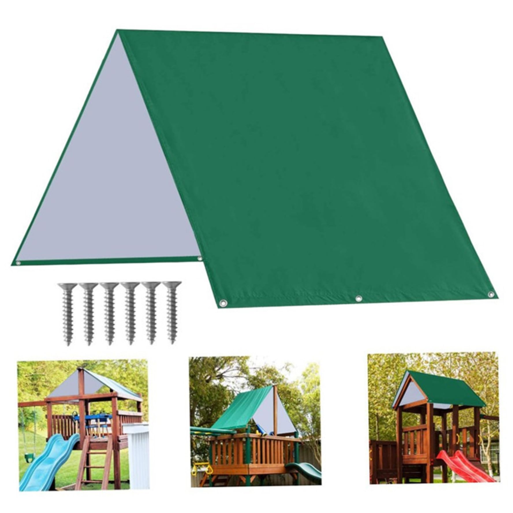 Altalena Telone di ricambio 132x228 cm Tetto per parco giochi per bambini Tettoia impermeabile per altalena Parasole per cortile esterno, copertura da giardino