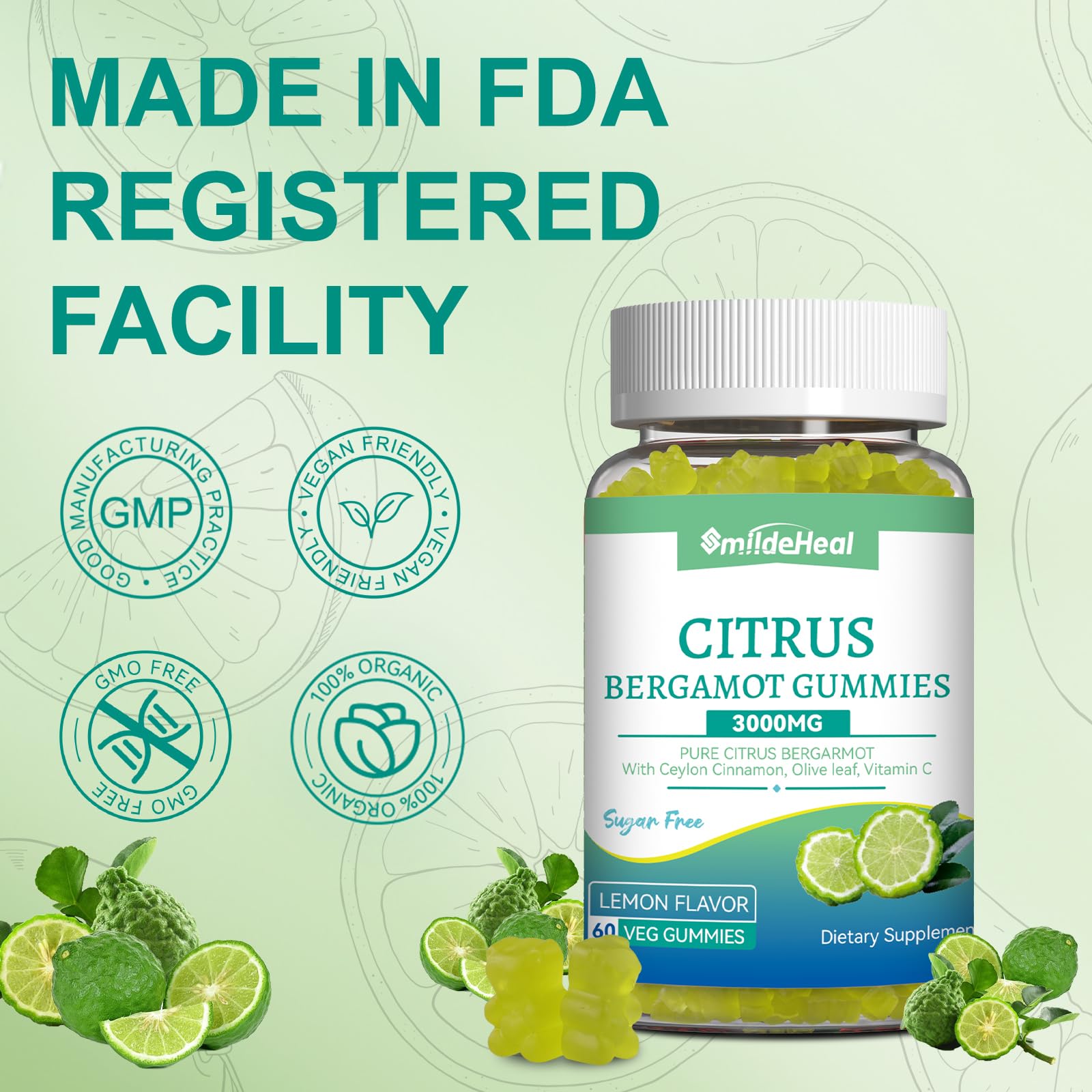 Citrus Bergamot Gummies 3000mg, Cholesterol Gummies, 60 Count — Amazon image 6
