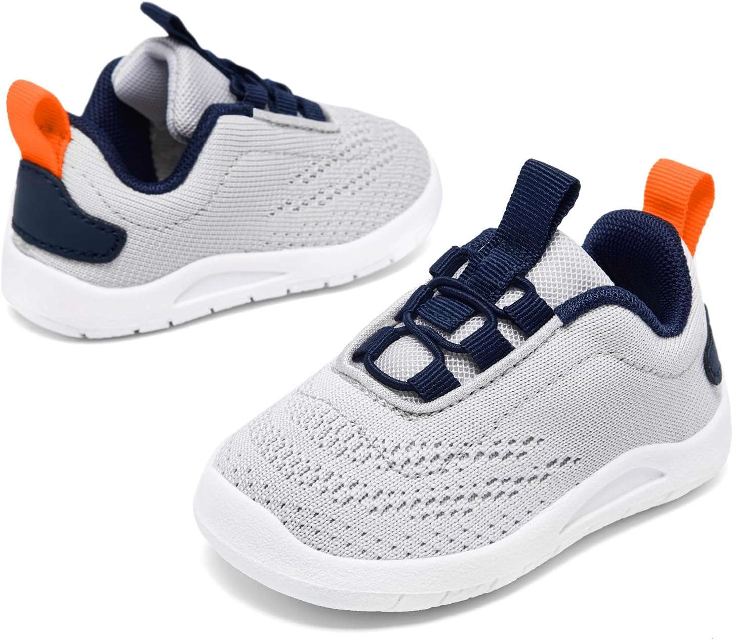 MORENDL Toddler Slip On Sneakers Baby Walking Shoes Non-Slip Breathable Unisex Pink Mesh Lace-Up Athletic Sneakers Infant Running Shoes - Image 3