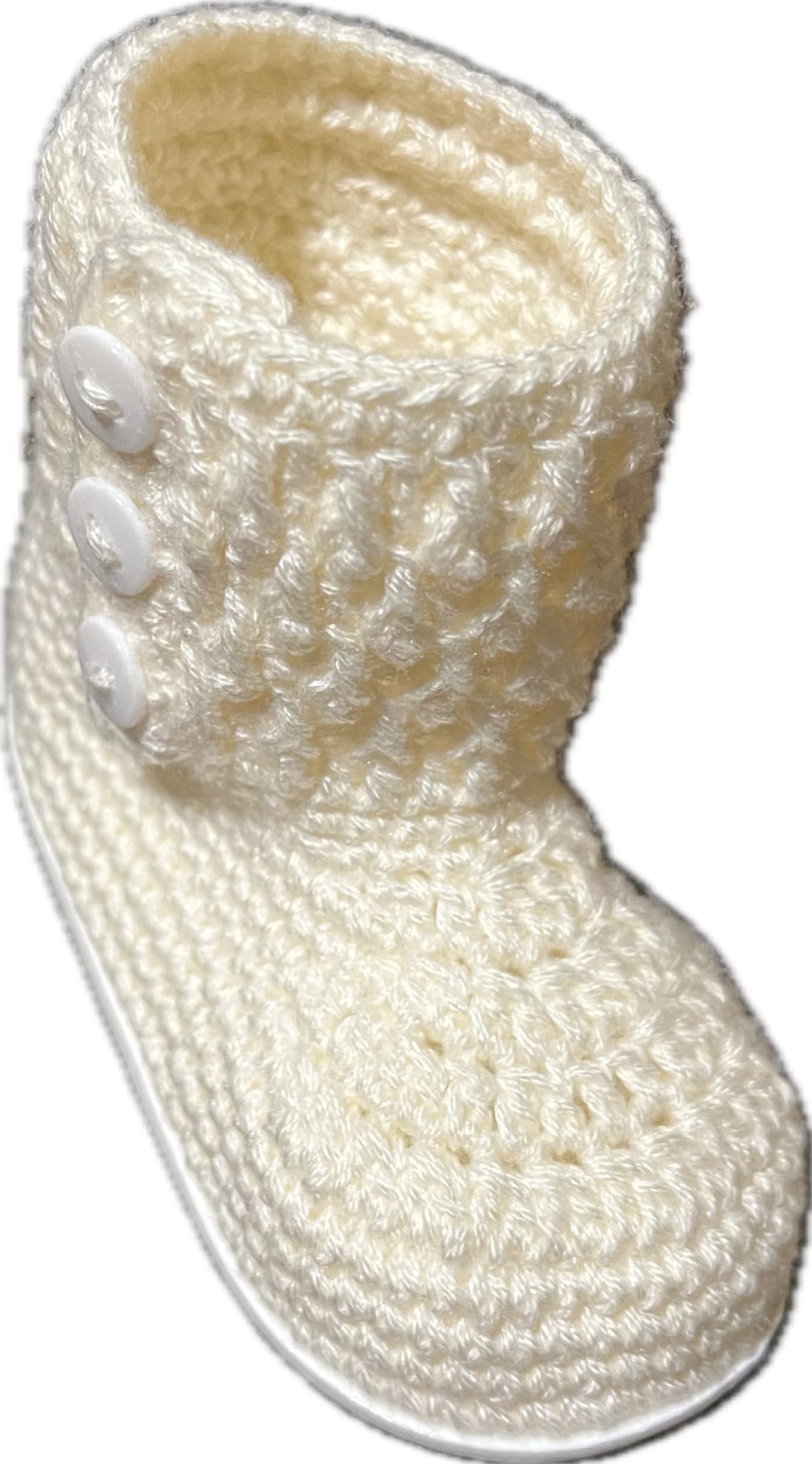 Scarpine per neonata realizzate all'Uncinetto o all'Uncinetto. Stivaletti con Bottone e rifinitura, Disponibili in Tutte Le Taglie Bimbo da 0 a 12 Mesi
