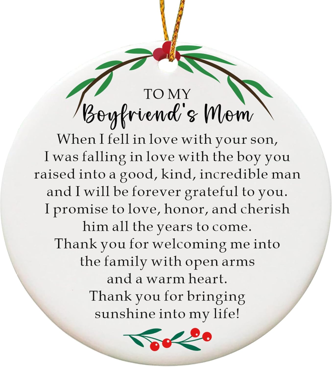 to My Boyfriend’s Mom Ceramic Christmas Ornaments