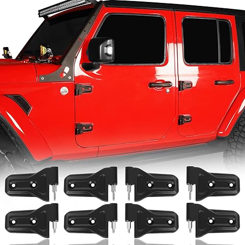 Hooke Road Kit de bisagras de puerta para Jeep compatible con Jeep Wrangler JL Unlimited de 4 puertas  Gladiator JT 2018-2023 (juego de 8 bisagras)