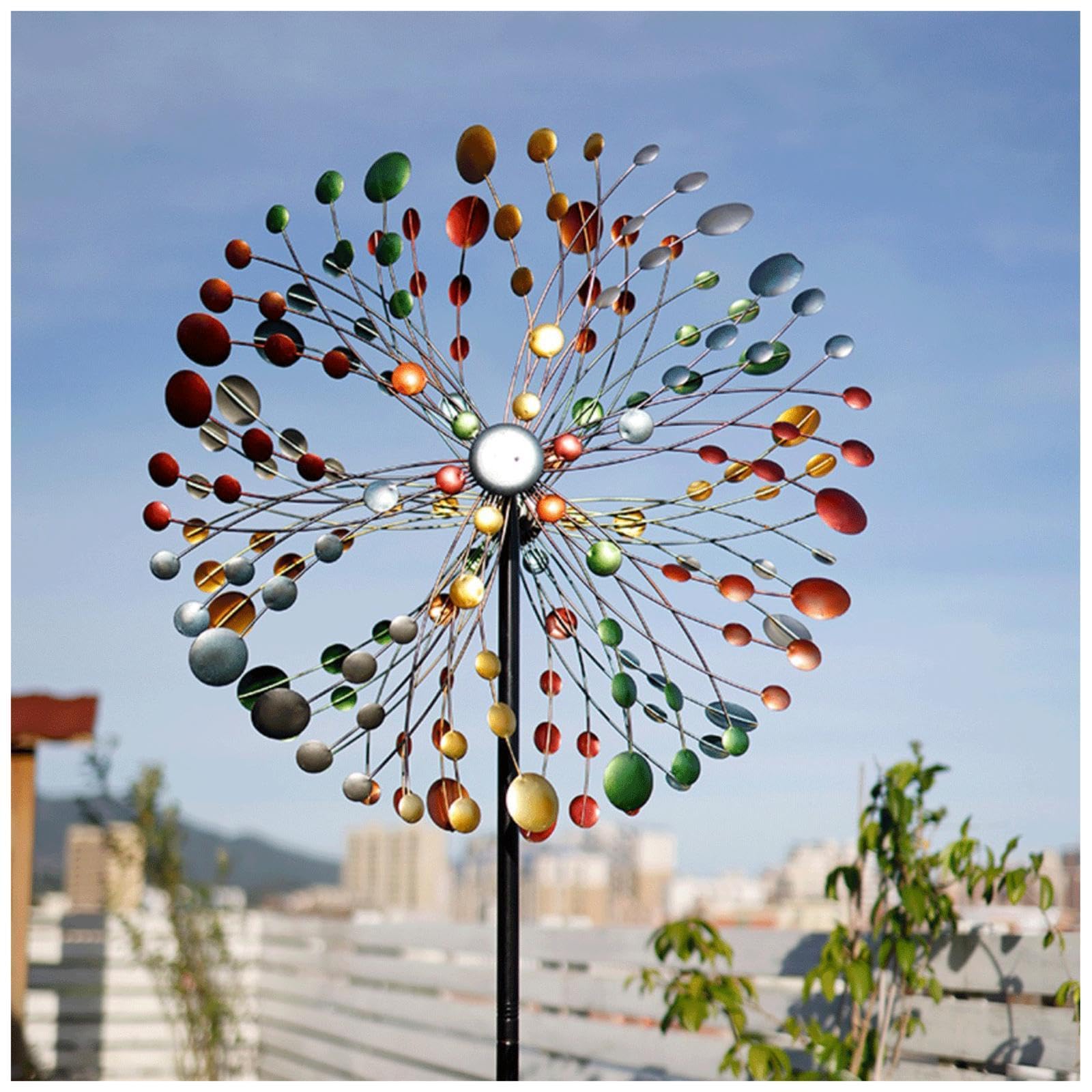 Décoration de jardin pour cour et jardin rotateur LED