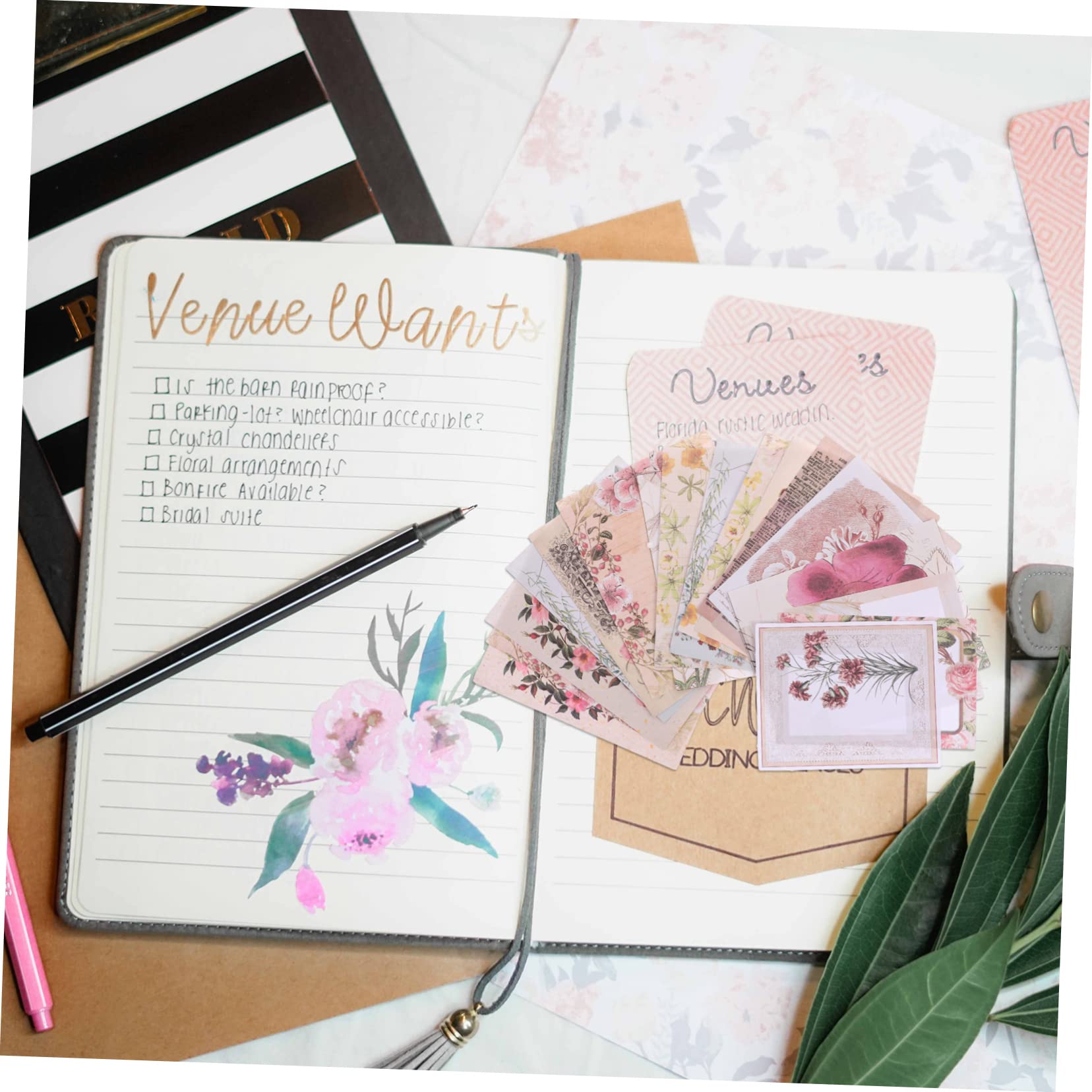 NUOBESTY 5sets Materiali Per Scrapbook Fai Te Con Carta Decorativa e Adesivi Kit Completo Per Album Creativi Disegni Unici e Resistente Per Decorazioni Personali e Regali