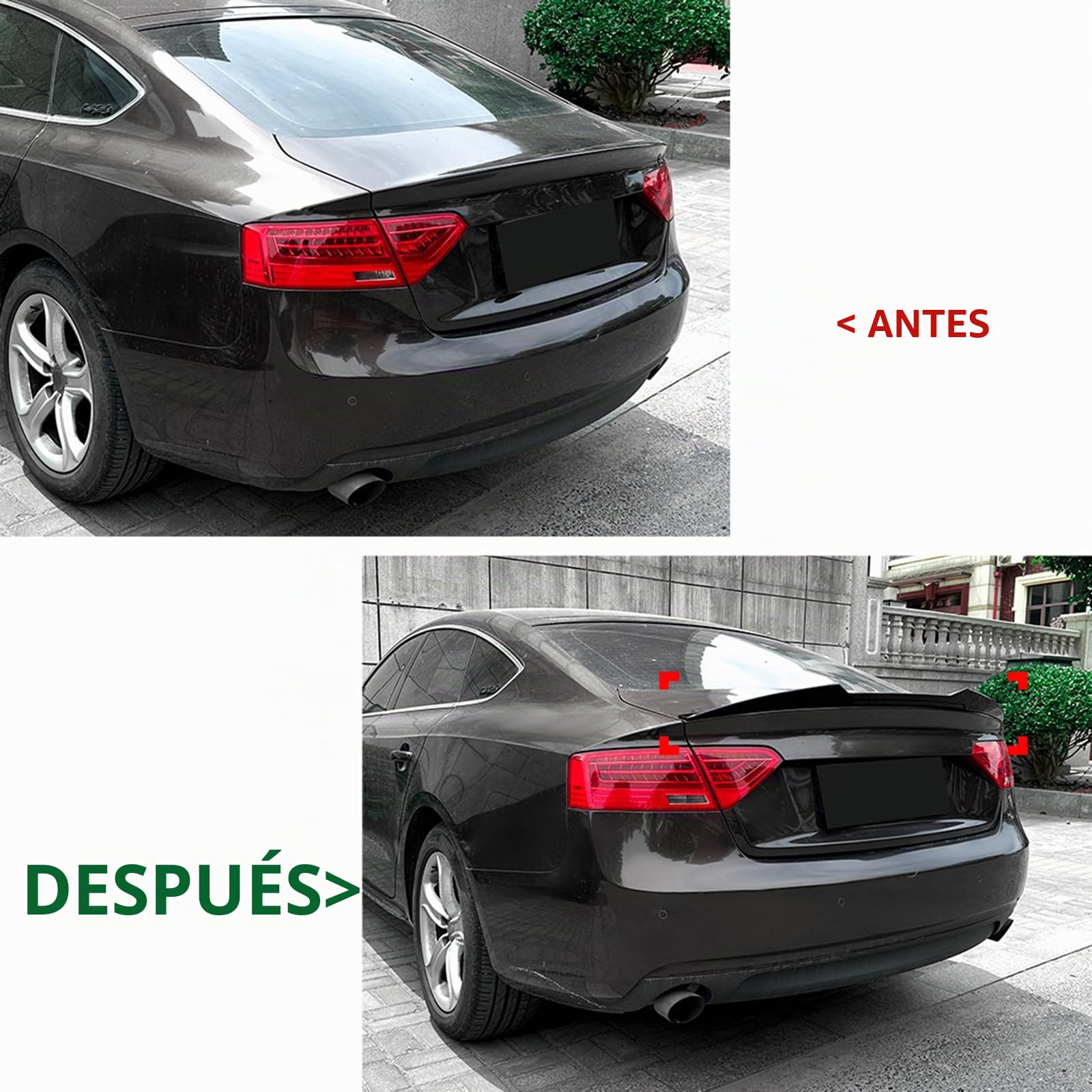 Alerón trasero del maletero Kit de carrocería para Audi A5 8T 2007-2016 Sportback de 4 puertas