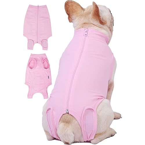 Dog Surgery Recovery Suit - After Spay, Abdominal Wounds Post Surgical Recovery, Anti Licking Breathable Dog Onesies for Small, Medium & Large Pet, Alternative Bandages Cone E-Collar