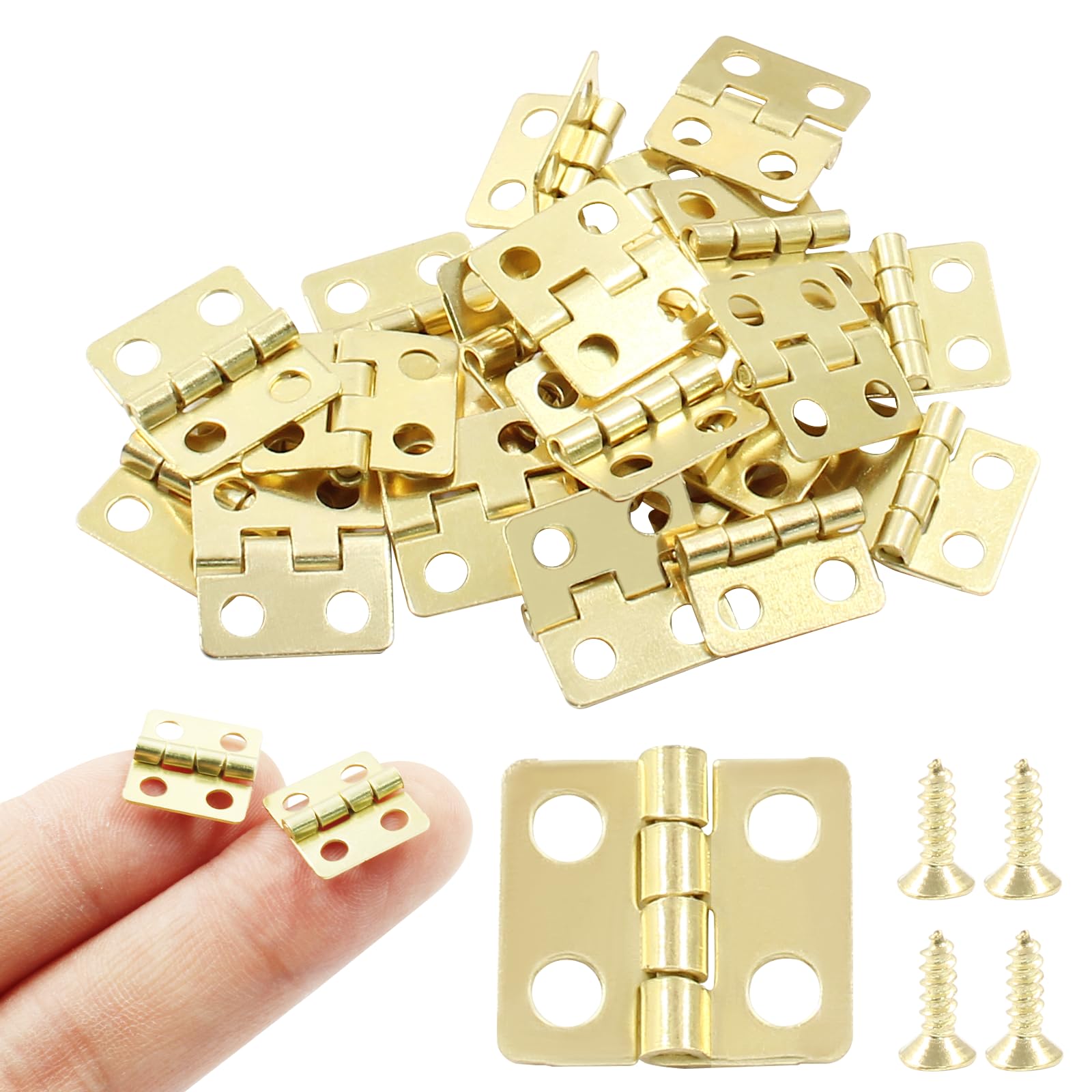 Antique Bronze Mini Hinges - 24 Pack for DIY -10