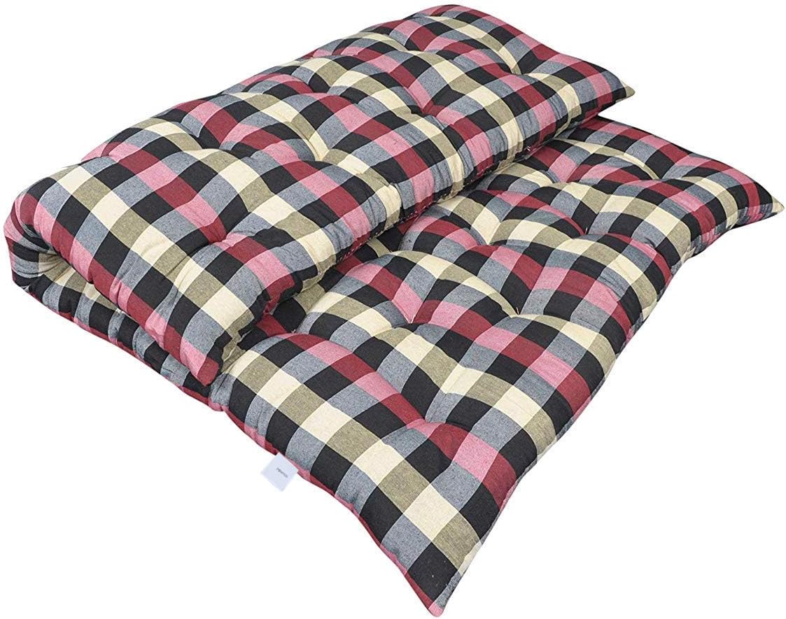 Deevine Craft Jymarketing Comfort Zone Cotton Quilt Mat | Cotton Quilt Mattress, 2 Sleeping Capacity (72X48-Inches, Multicolour)