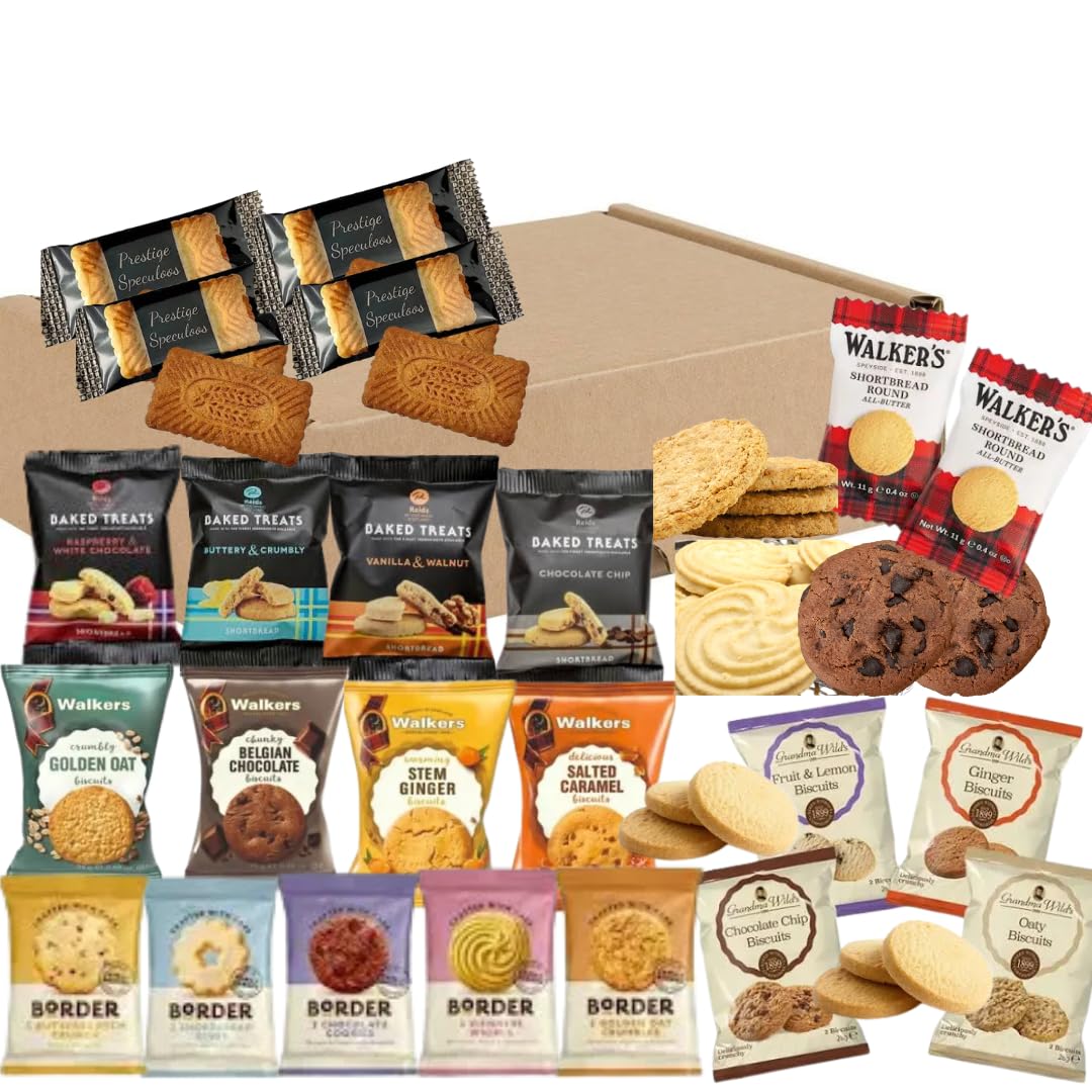 Valentines Day Teatime Biscuits Gift Hamper- Hamper Gifts - Food Gifts For Men Women a Couples - Individually Wrapped Biscuits - Mother's Day sharing hamper