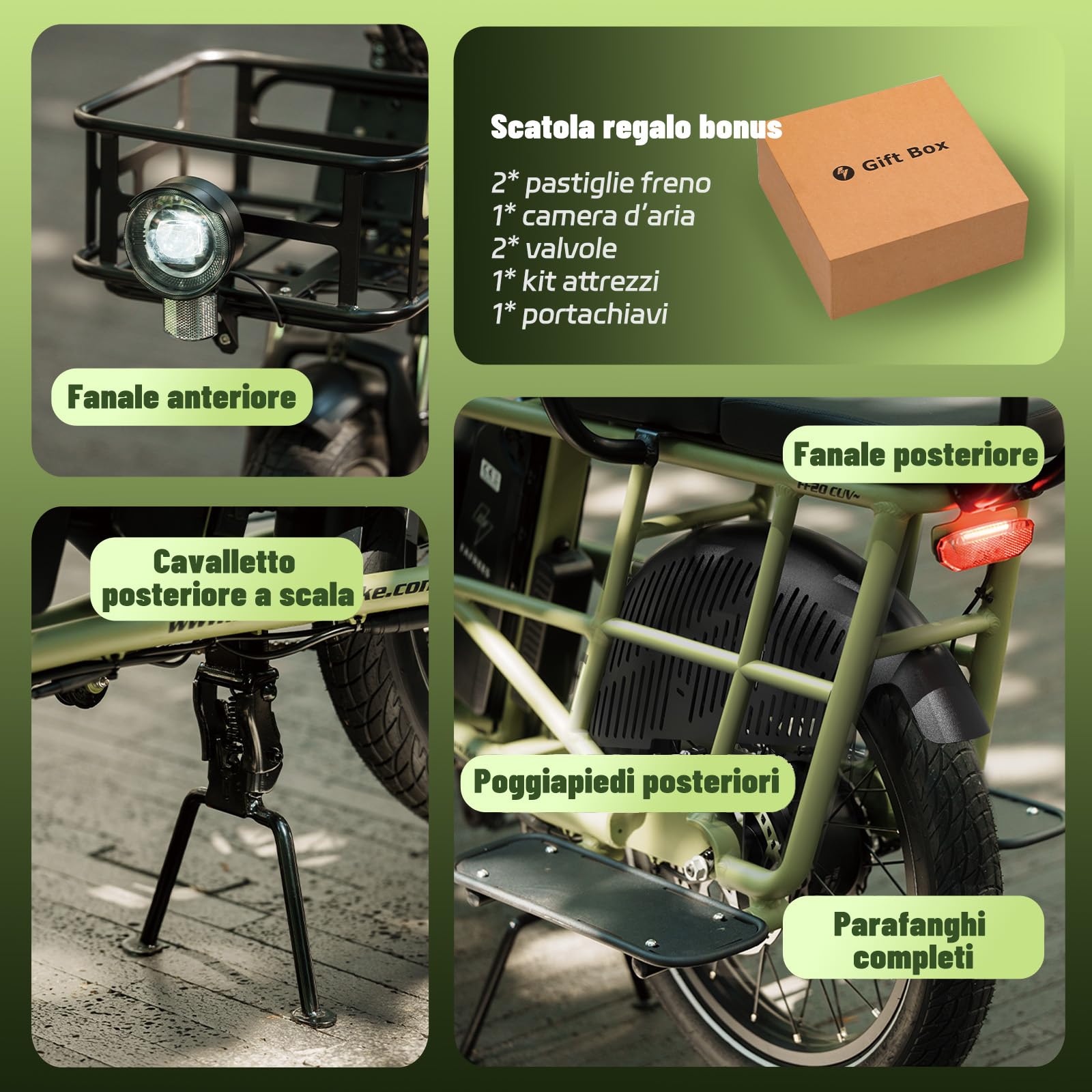 Fafrees FF20 CUV Bici Elettrica Cargo con Sensore di Coppia, Doppia Batteria 48V24Ah, Autonomia Fino a 140km, E-Bike Familiare con Seggiolino Posteriore Carico 200kg, Freni Idraulici, 20x3.0 Fat Tire