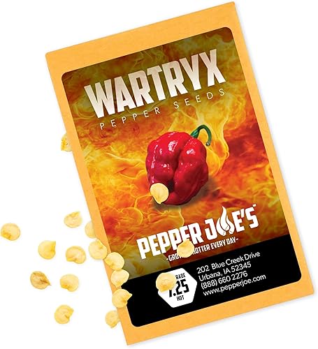 Miniatura 3 de Pepper Joe's Caja de semillas de pimiento súper picante Dynamite – Paquete variado exclusivo – Más de 50 semillas – 5 tipos raros – Reaper, Wartyx,