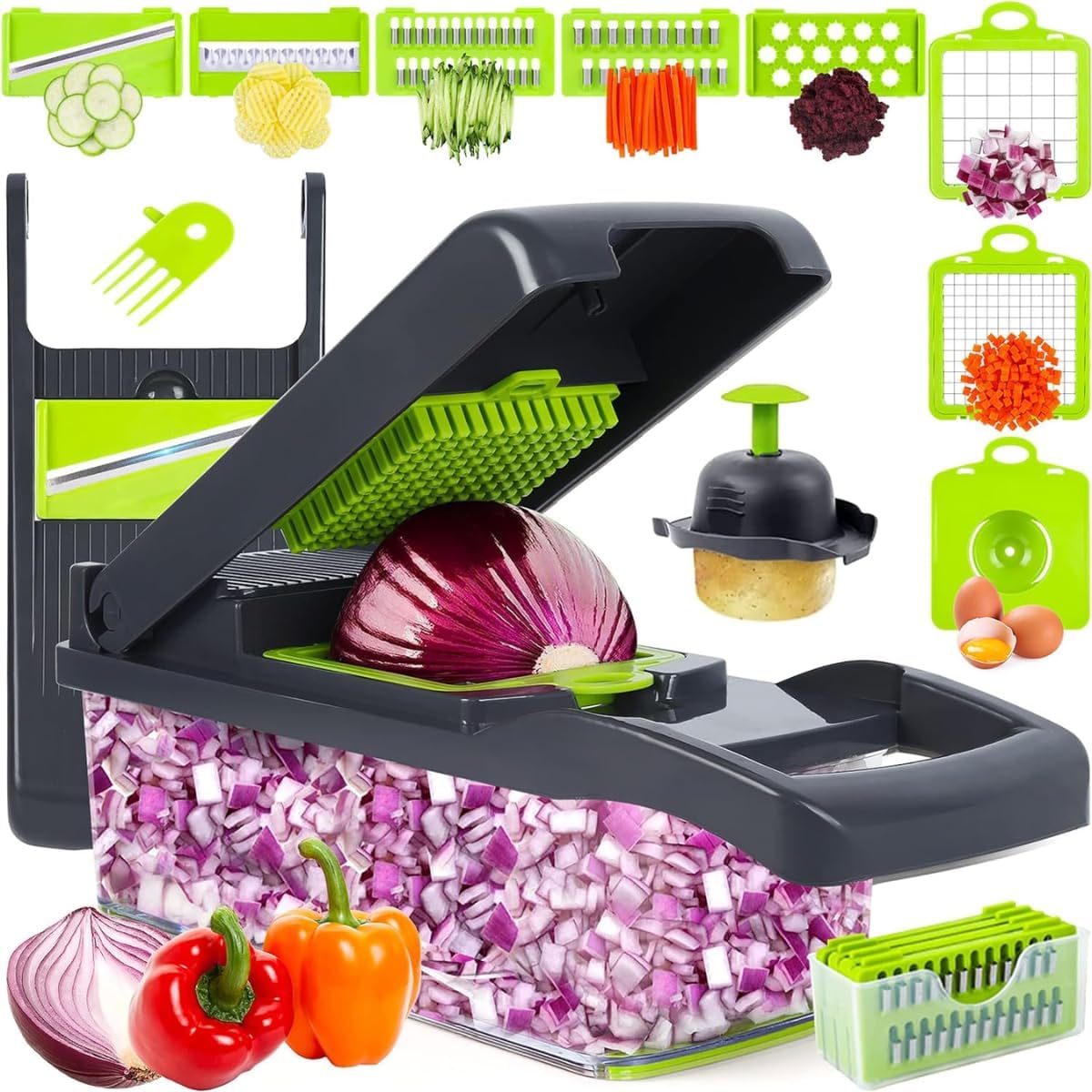Cortador de Legumes Picador de Frutas Lamina Aço Inox Ralado... - imagem principal do produto