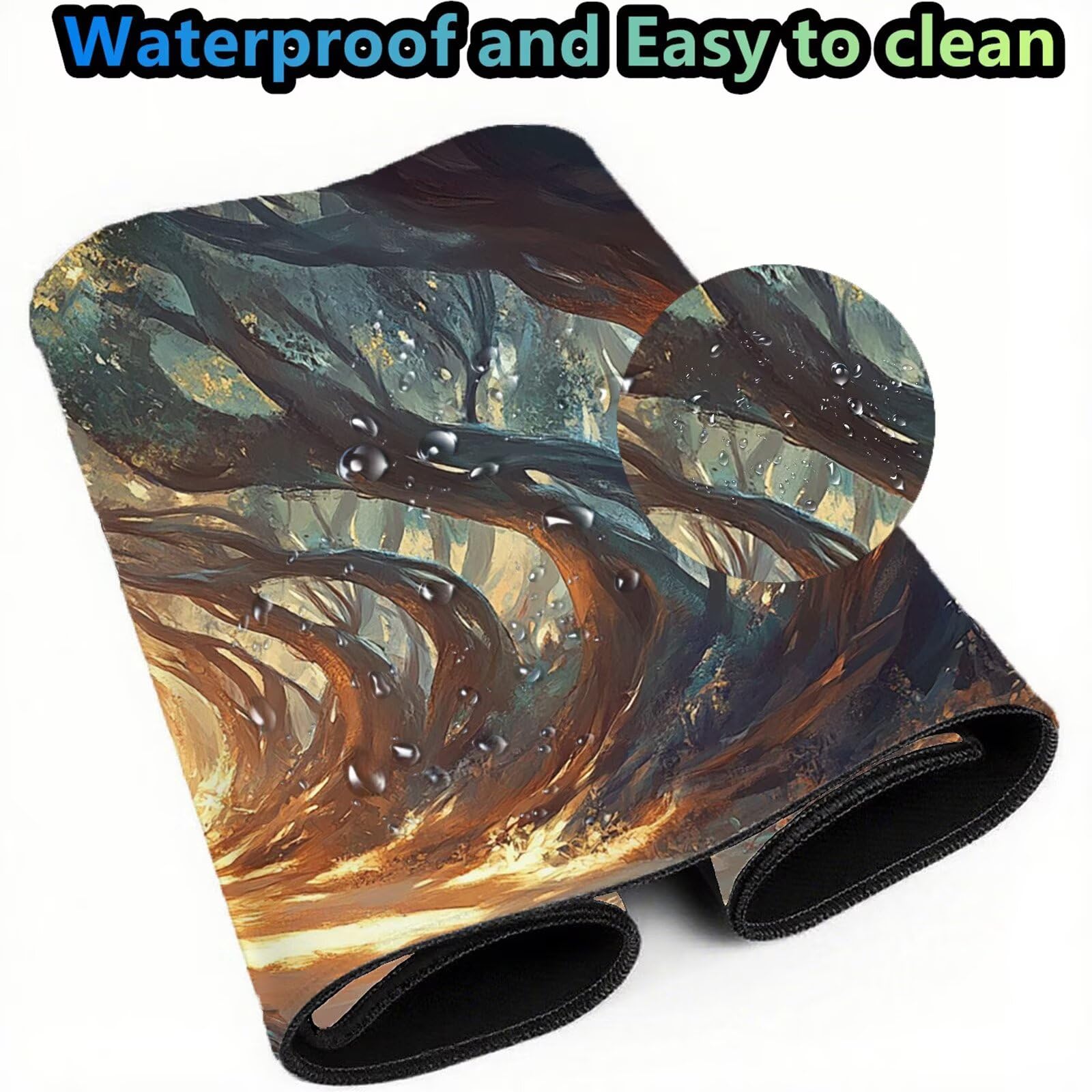 Magia podkładka pod mysz 1500 x 800 mm leśna podkładka pod mysz duża japońska podkładka pod mysz antypoślizgowa gumowa powierzchnia szwy na krawędziach mata biurowa do komputera domowego biura