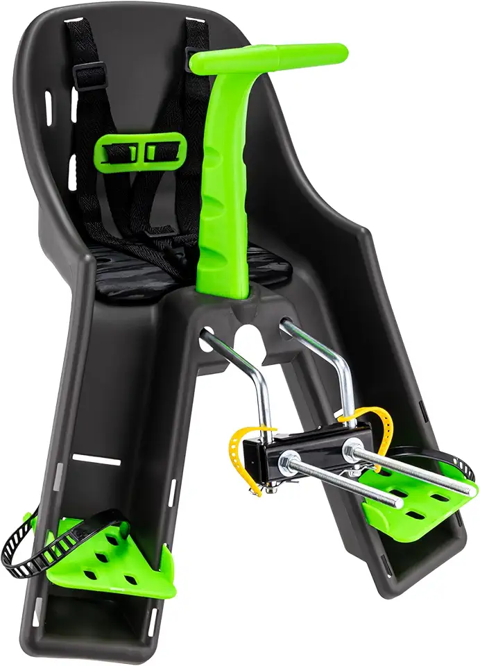 CADEIRINHA DIANTEIRA BABY BIKE GRAFITE COM VERDE