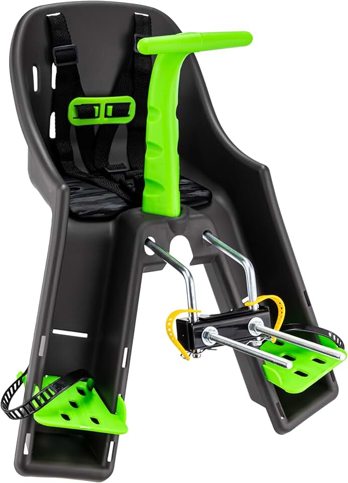 CADEIRINHA DIANTEIRA BABY BIKE GRAFITE COM VERDE