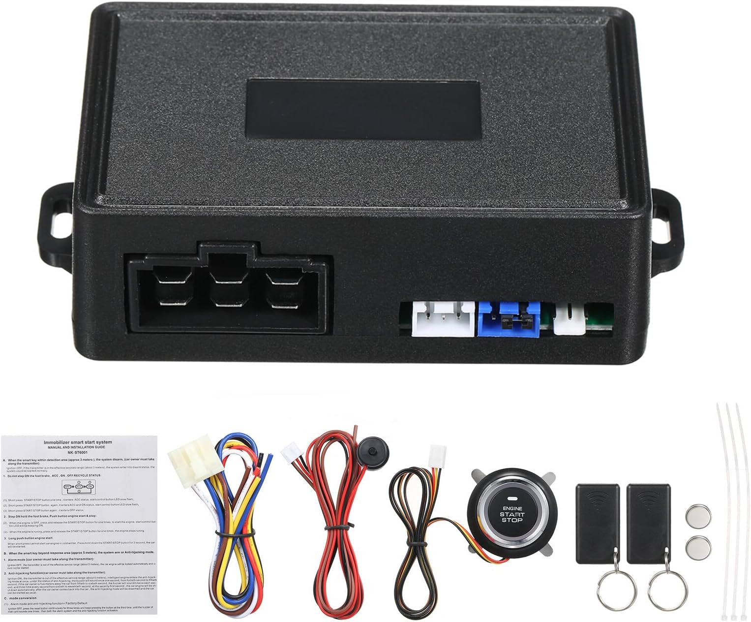 Labymos Car Keyless Entry Starter System Engine Start Alarm System 12V Car Remote Starter Stop System