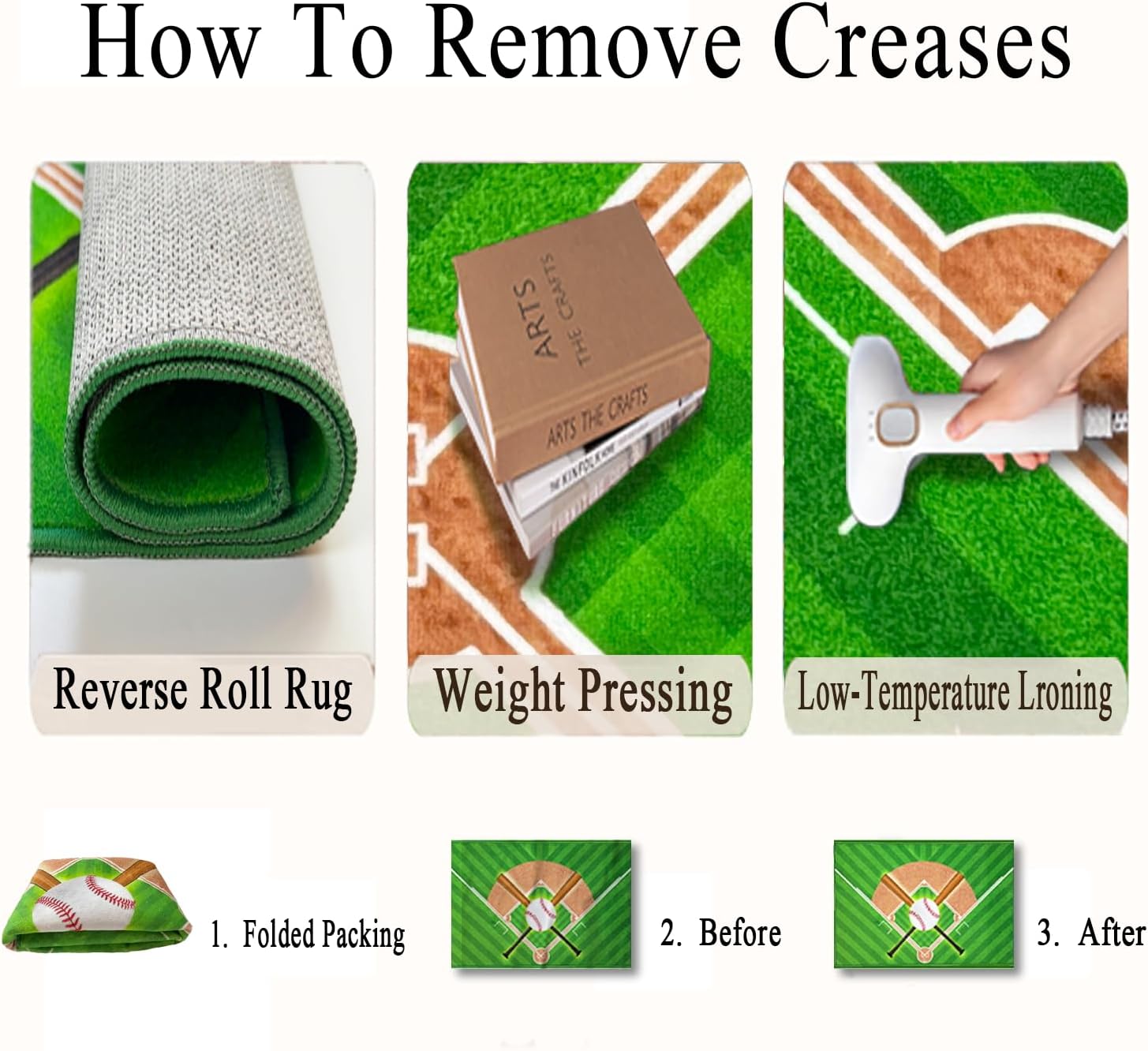 Washable Low Pile Baseball Rug 5x7- Sports Decor for Boys Room, Non-Slip Kids Bedroom Carpet, Durable Baseball Themed Floor Mat