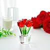 Handmade Crystal Red Rose Bouquet Figurine Romantic Rose Flower Gifts for Wife Mom on Birthday Wedding Anniversary Mothers Day