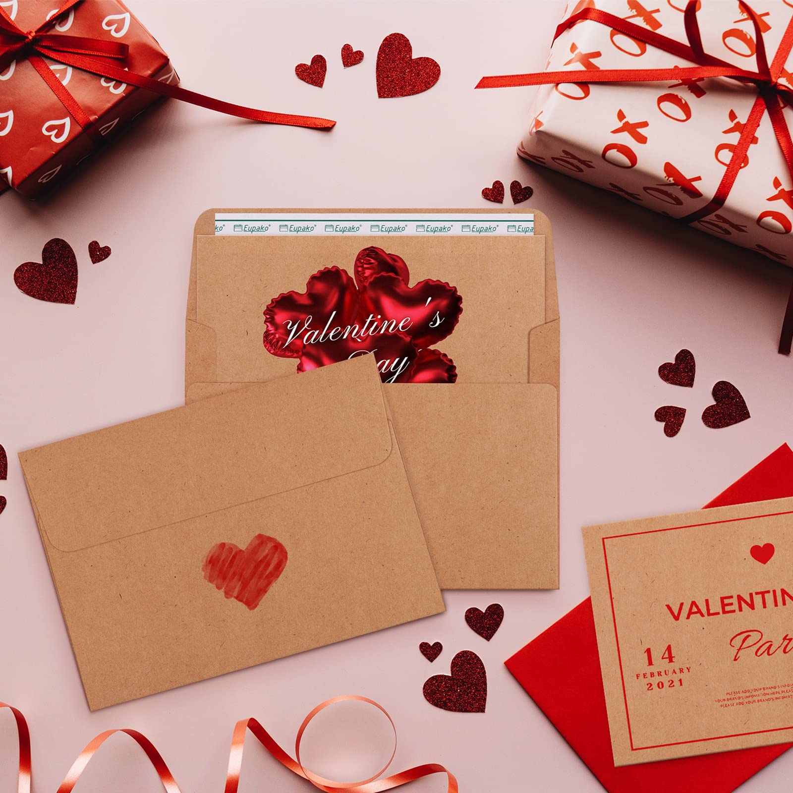 Snapklik.com : Eupako Brown Blank Cards And Envelopes 100 Pack - 5x7 ...