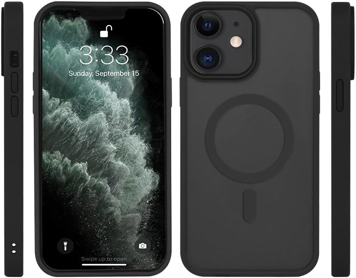 Miniatura 6 de Funda magnética diseñada para iPhone 11, probada contra caídas de grado militar compatible con MagSafe Funda protectora delgada translúcida mate