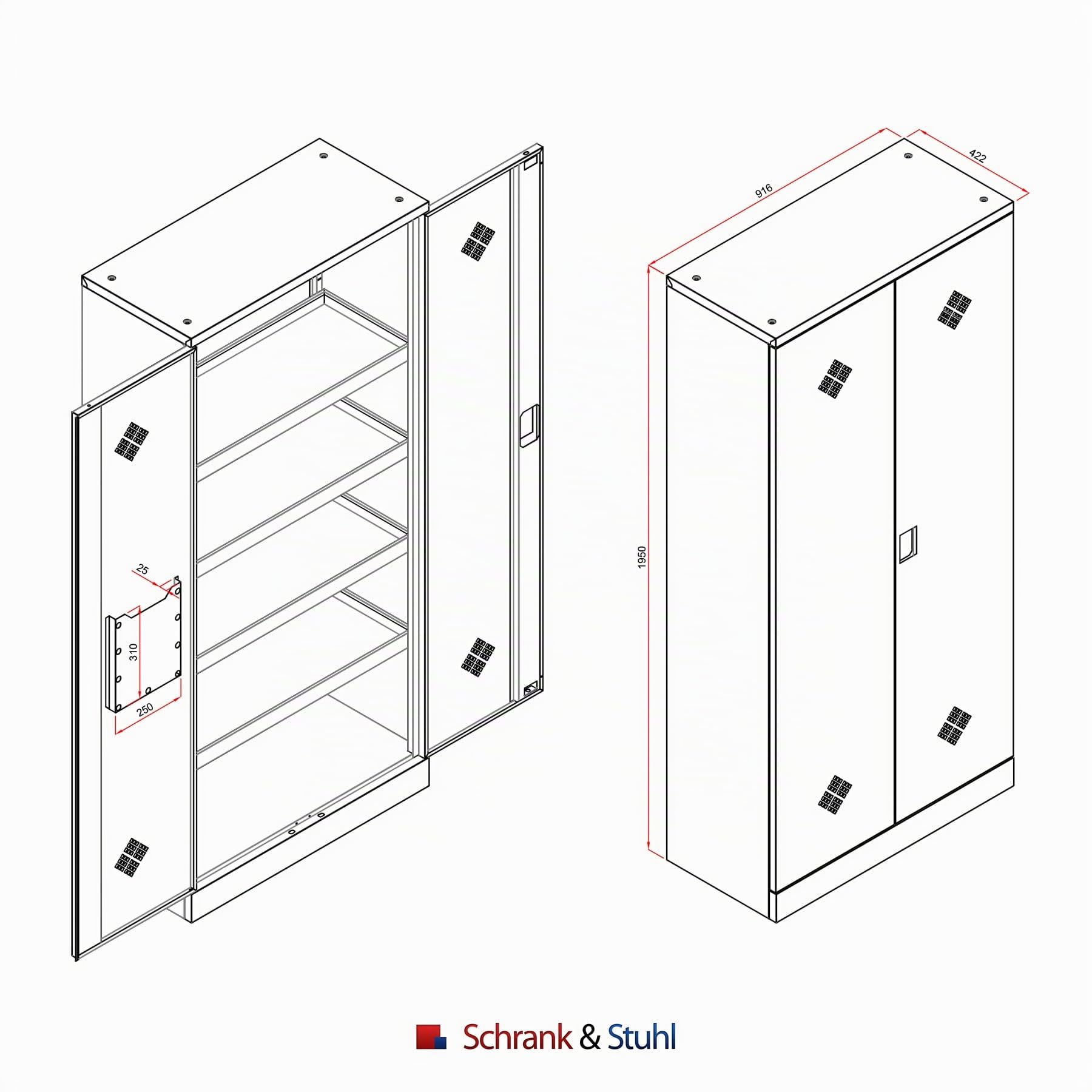Schrank & Stuhl Gefahrstoffschrank | Chemikalienschrank GRAU