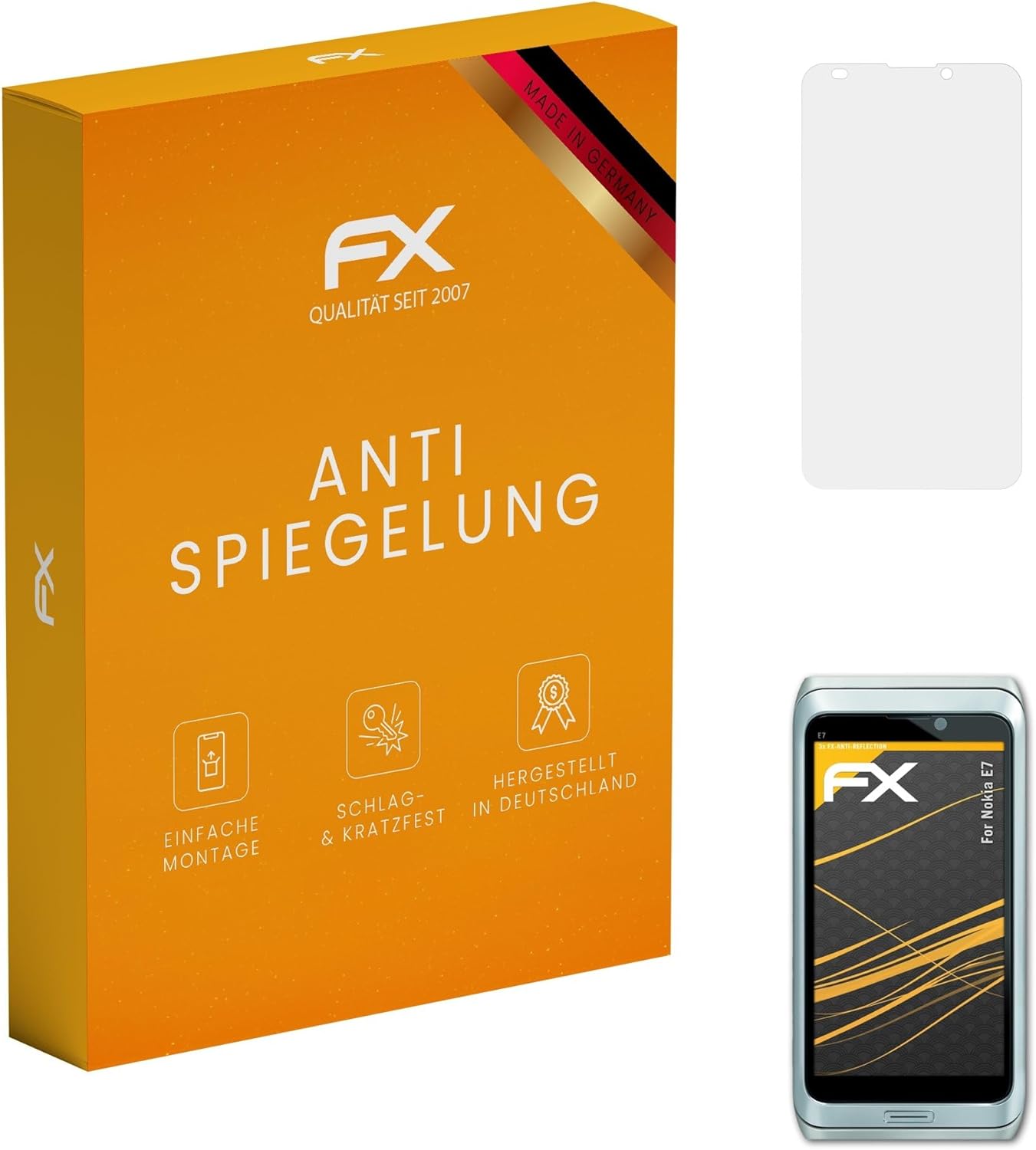 atFoliX Screen Protector compatible with Nokia E7 Screen Protection Film, anti-reflective and shock-absorbing FX Protector Film (3X)