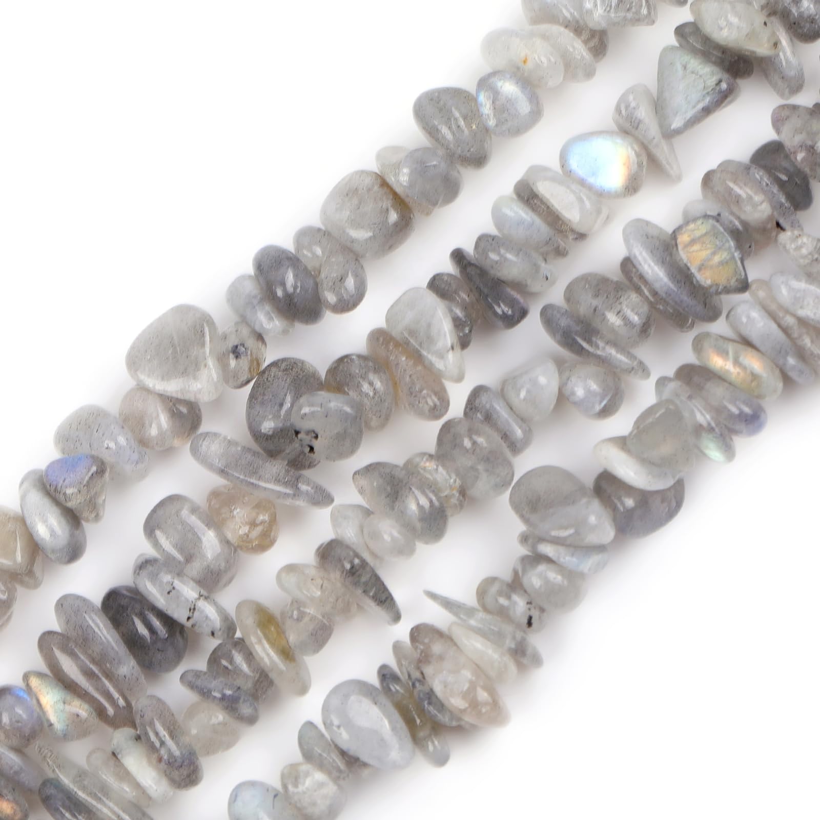 GEM-Inside Genuine Labradorite Chips 5-8mm Gemstone Semi Precious for Jewellery Making 34" per Strand