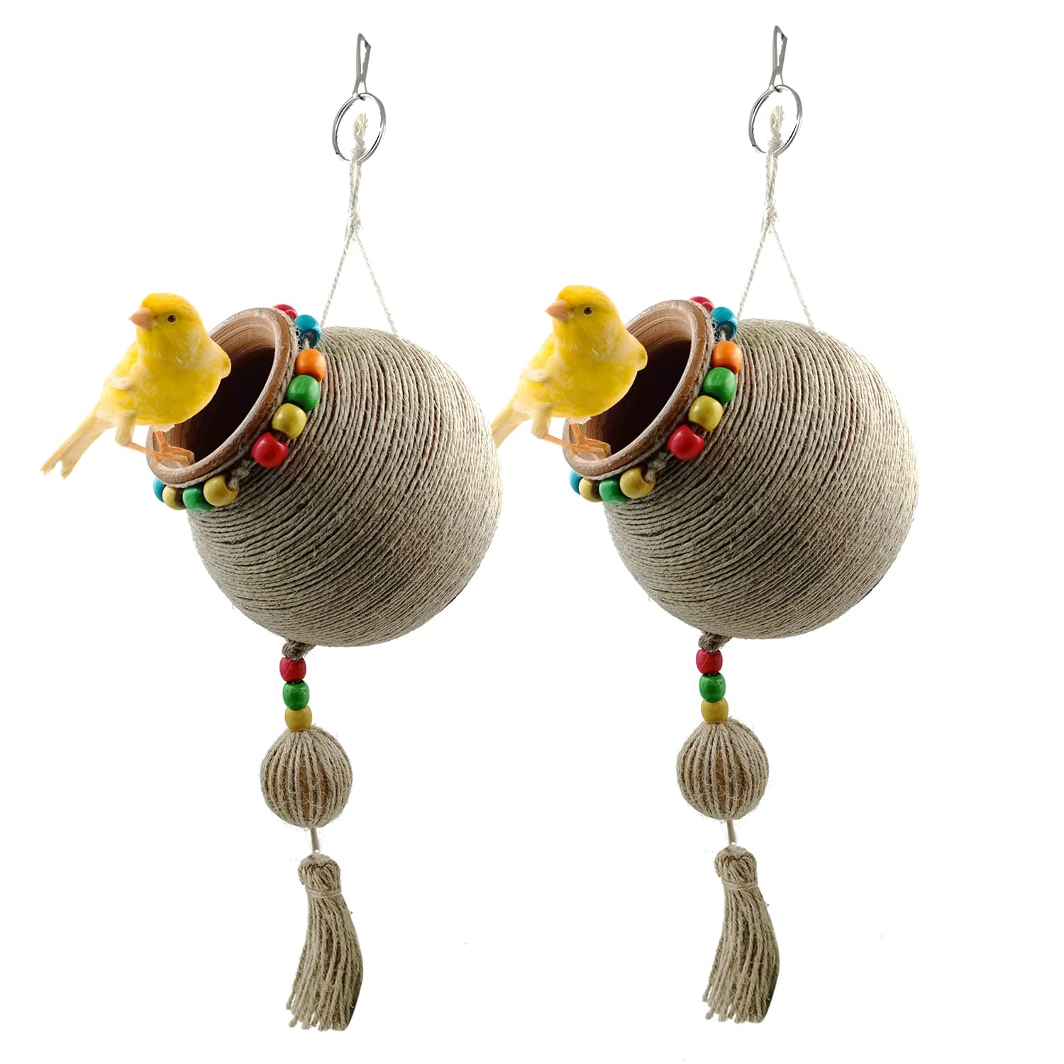 Jainsons Pet Products Natural Earthenware Bird House, Hand Made Hummingbird Nest, Small Parakeets Cockatiels, Conures, Macaws, Lovebirds Bird House for Garden Window Outdoor Home Decoration (1pcs) (B09MN21DLV) Amazon Price History, Amazon Price Tracker