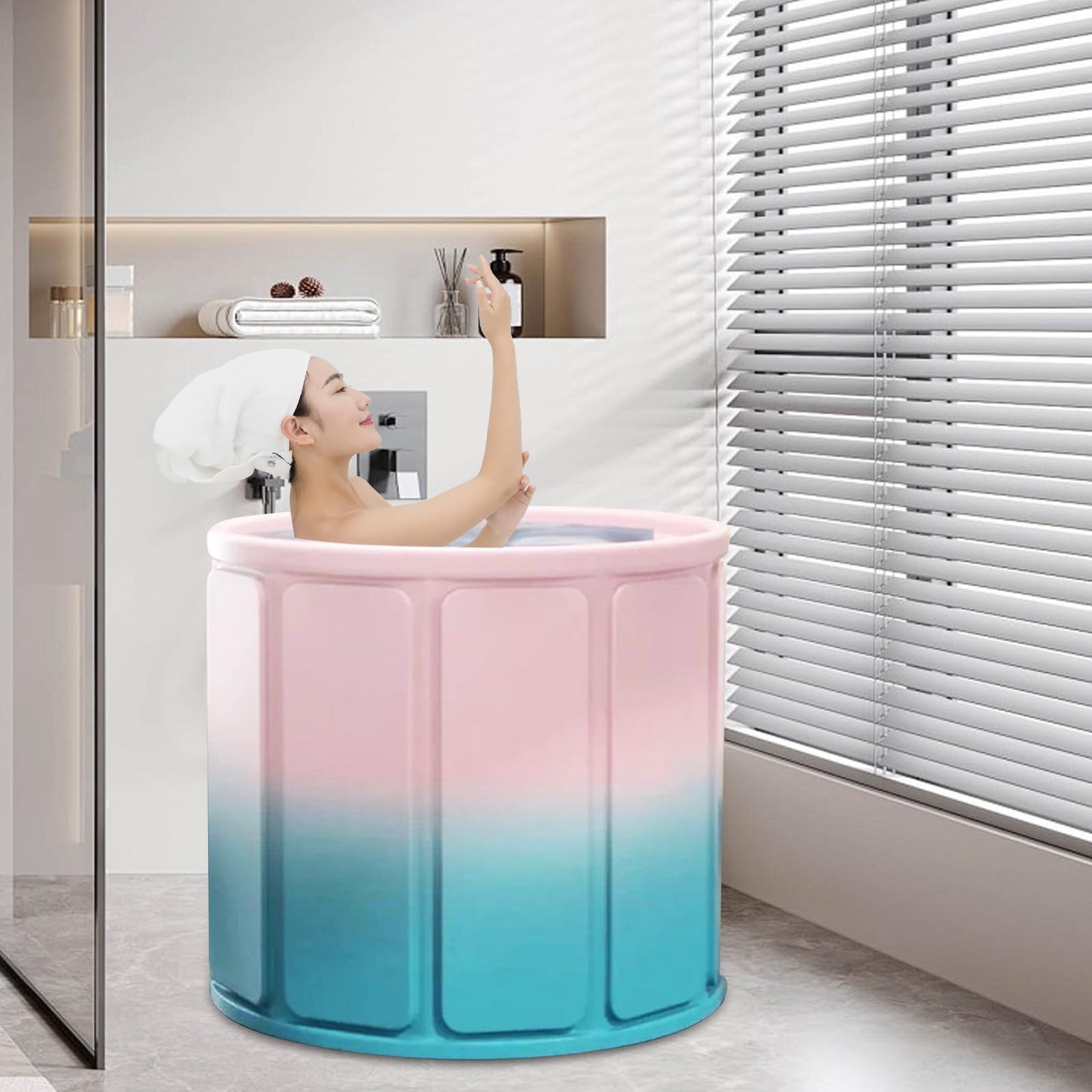 Bañera Plegable para Adultos Bañera Infantil | Tina Portátil de Cuerpo Completo Para Niños, Adultos y Personas Mayores, Para Bebés