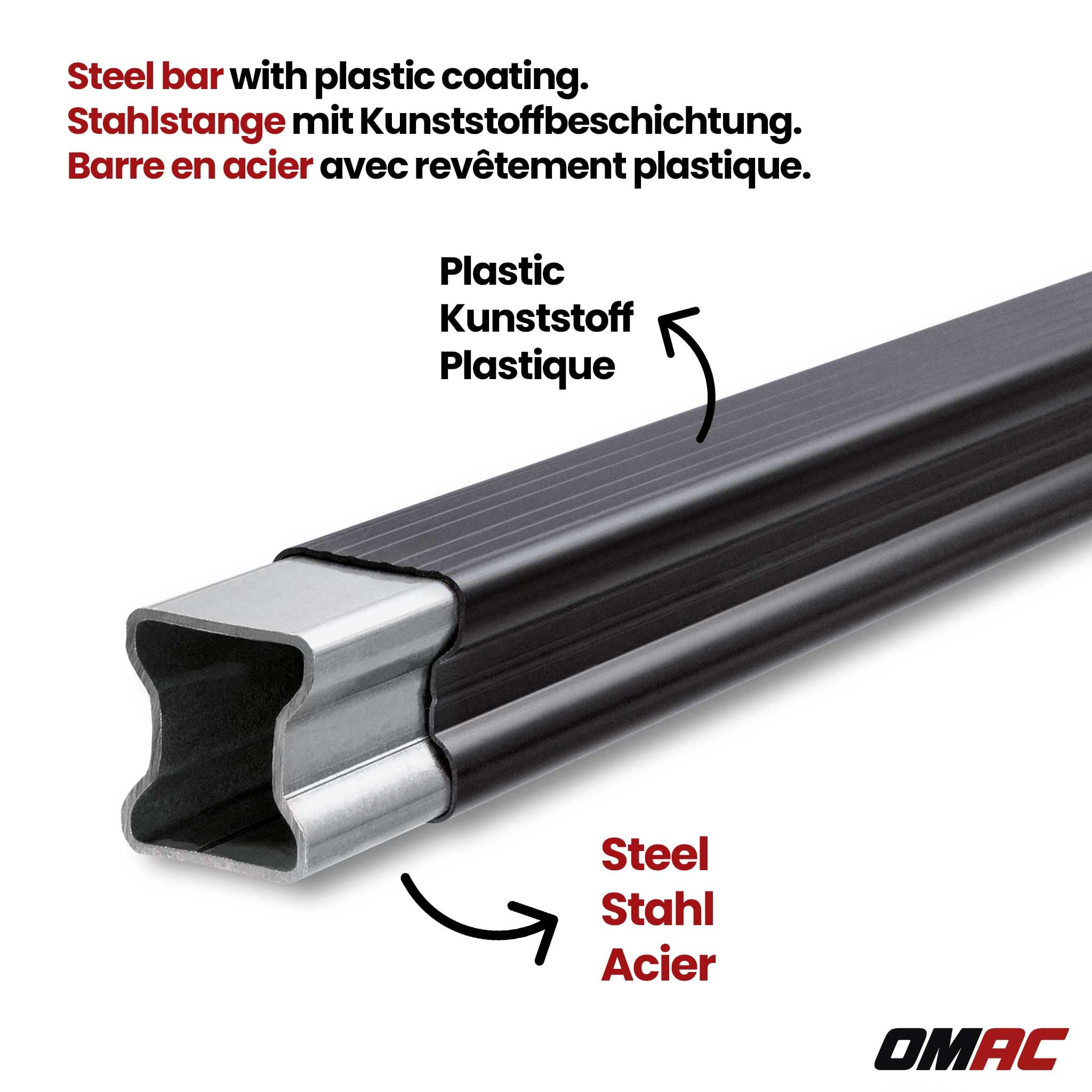 OMAC Dachträger für FIAT Ducato 1994-2006 H1+H2 2-Träger Stahl Schwarz