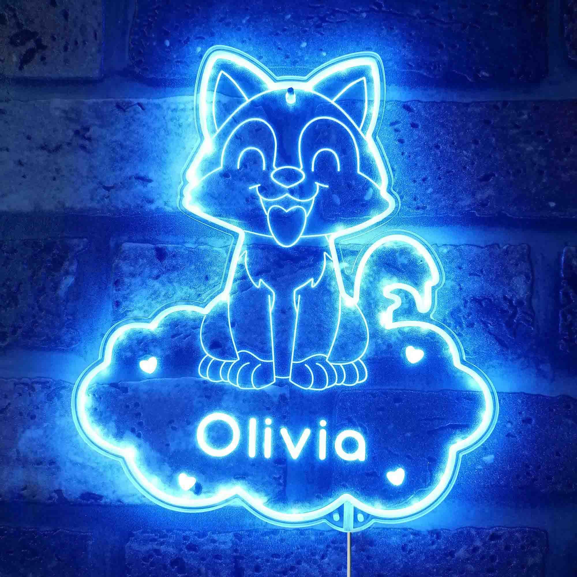 ADVPRO Name Personalized Fox RGB Dynamic Glam LED Sign - Cut-to-Edge Shape - Smart 3D Wall Decoration - Multicolor Dynamic Lighting - st06s66-fnd-p0005-tm