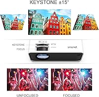 Vista 6 de Proyector de 1080p para películas al aire libre, mini proyector portátil de película HD compatible para uso en interiores al aire libre, video