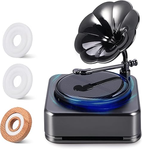 Ambientador solar giratorio para automóvil, difusor de aceite esencial para automóvil con 3 fragancias naturales de larga duración, difusor de