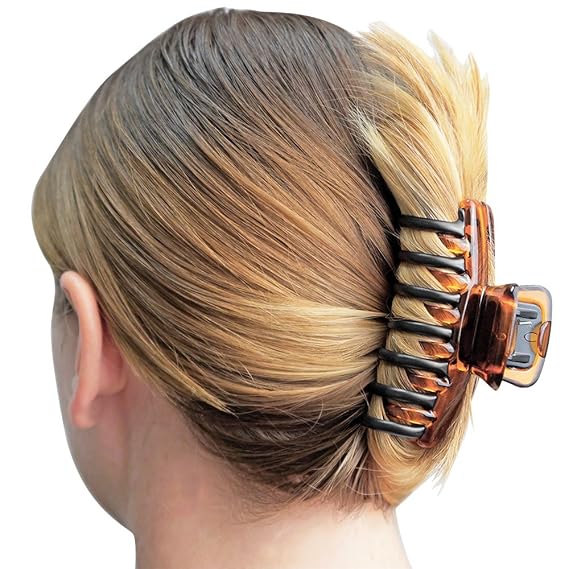 REVLON Strong Hold Hair Claw Clips, Brown/Black, 2 Count