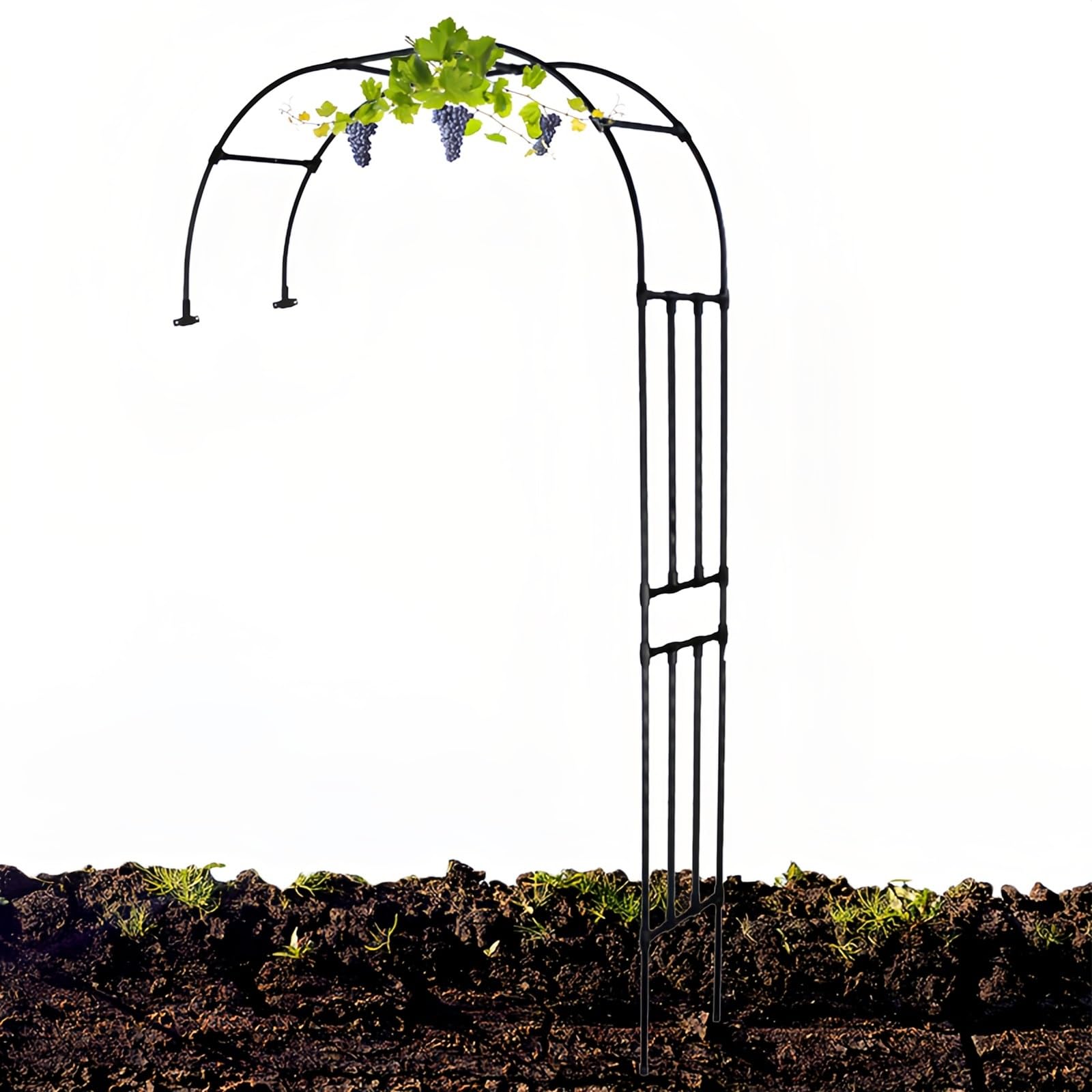 Arco da giardino in metallo resistente stabile a parete per rose arco resistente alle intemperie per matrimoni all'aperto semicircolare durevole traliccio floreale per decorazione da giardino