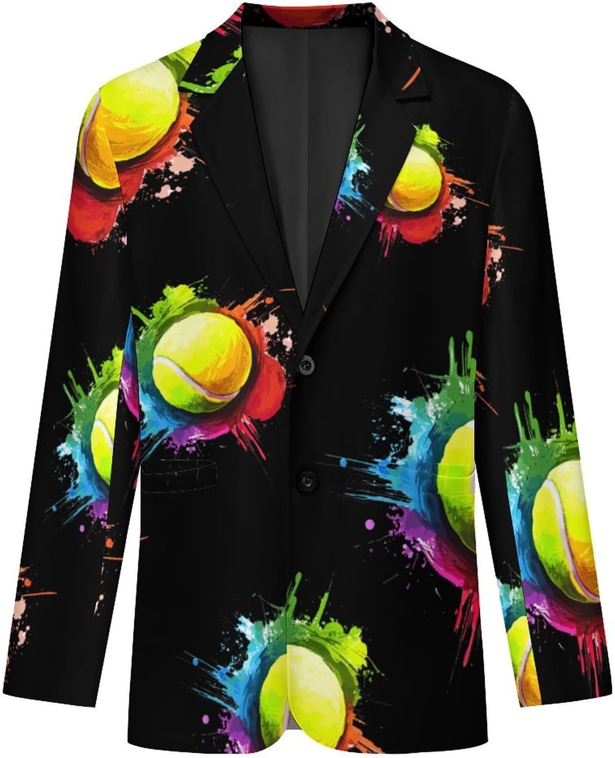 Tie-dye Watercolor Tennis Mens Blazer Lightweight Sport Coat Two Button Suit Jackets