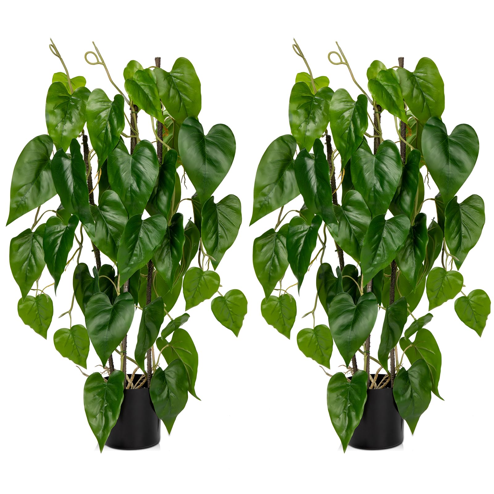 Oairse 2 piante artificiali da 76 cm, filodendro grande, pianta artificiale grande in vaso, pianta decorativa per soggiorno, camera da letto, ufficio, decorazione per interni ed esterni, giardino,