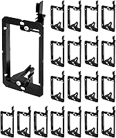 QWORK 20 Pack Low Voltage Mounting Brackets - 1 Gang Adjustable Drywall Brackets for Network Cables, Phone Wires, HDMI & More