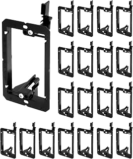 QWORK 20 Pack Low Voltage Mounting Brackets - 1 Gang Adjustable Drywall Brackets for Network Cables, Phone Wires, HDMI & More