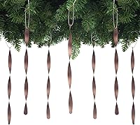 Vista 22 de AMS Adornos para árbol de Navidad, juego de 24 piezas de adornos de carámbanos retorcidos de aluminio para árbol de Navidad, fiesta de Año Nuevo