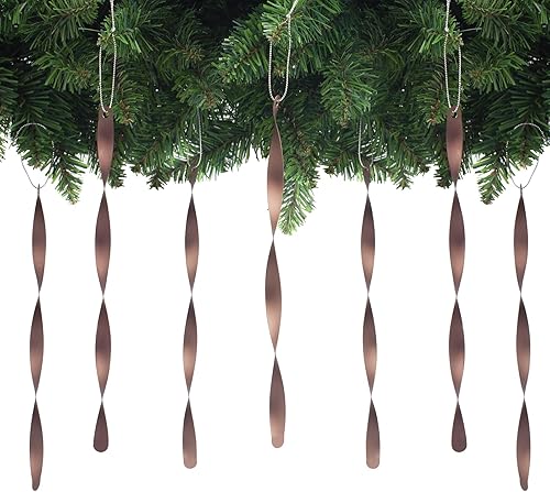Miniatura 22 de AMS Adornos para árbol de Navidad, juego de 24 piezas de adornos de carámbanos retorcidos de aluminio para árbol de Navidad, fiesta de Año Nuevo
