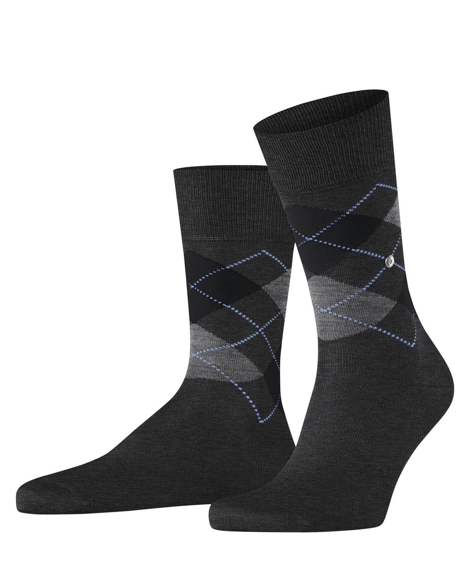 Burlington Men's Manchester M So Cotton Patterned 1 Pair Socks, Grey Anthracite Melange 3095, 6.5-11